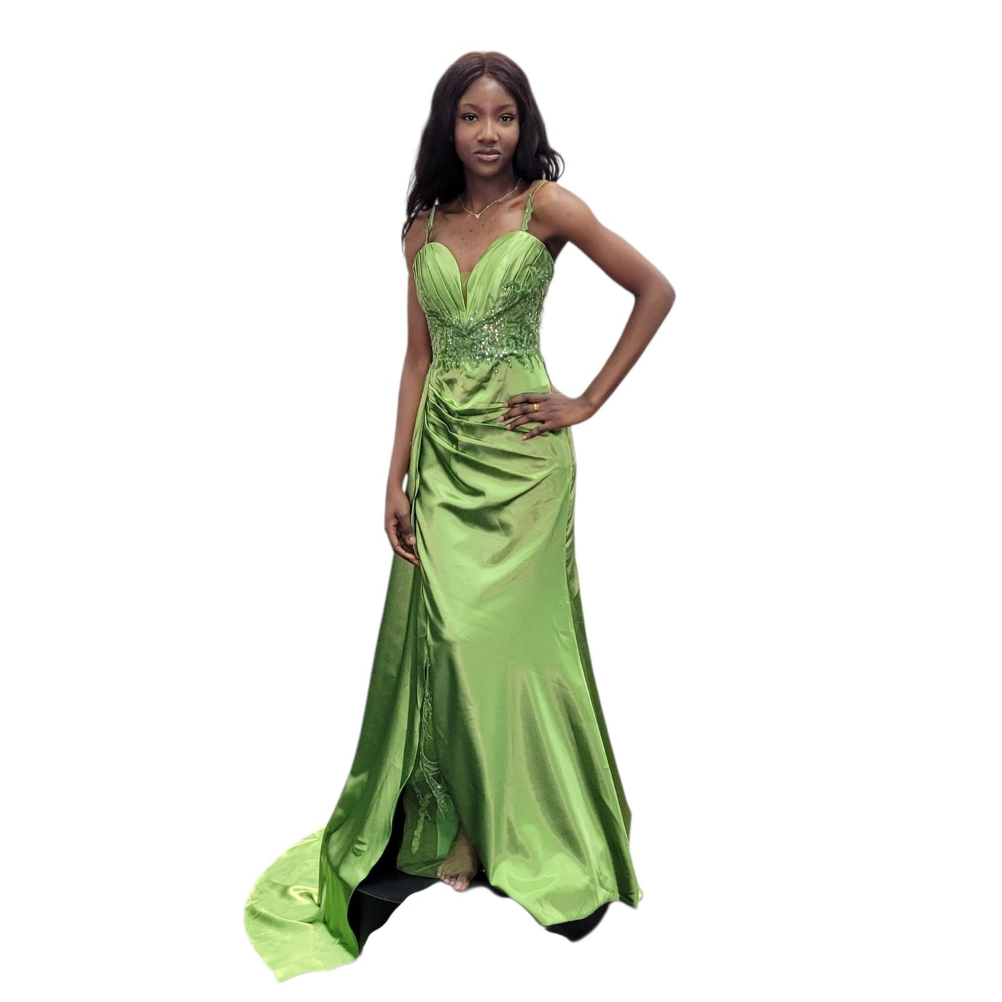 Beautiful Silky Evening Gown with Sweetheart Neckline and Corset Back