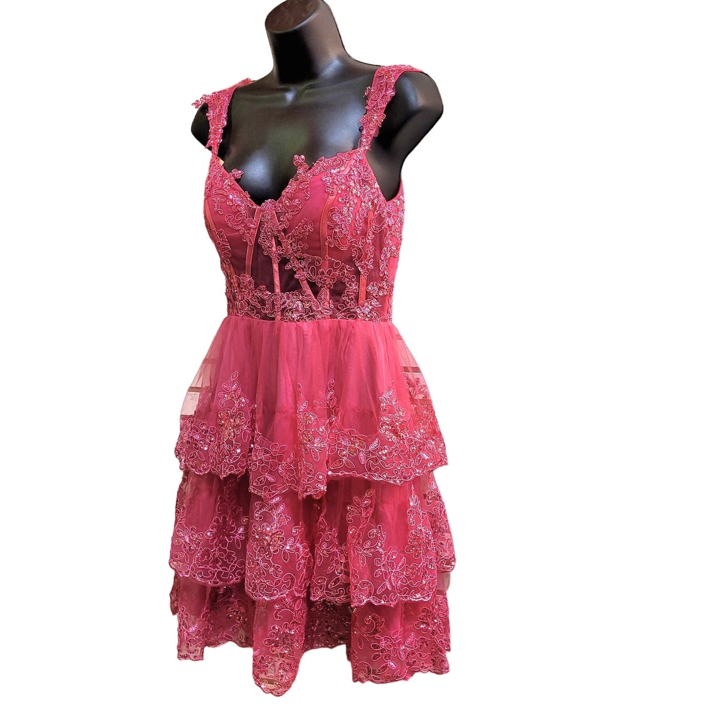 Women's Short Layered Sequin Dress