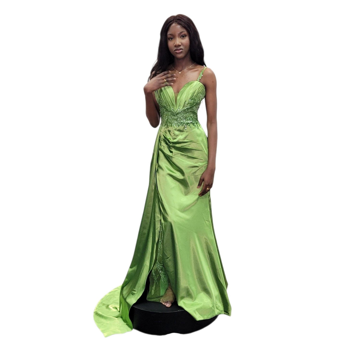 Beautiful Silky Evening Gown with Sweetheart Neckline and Corset Back