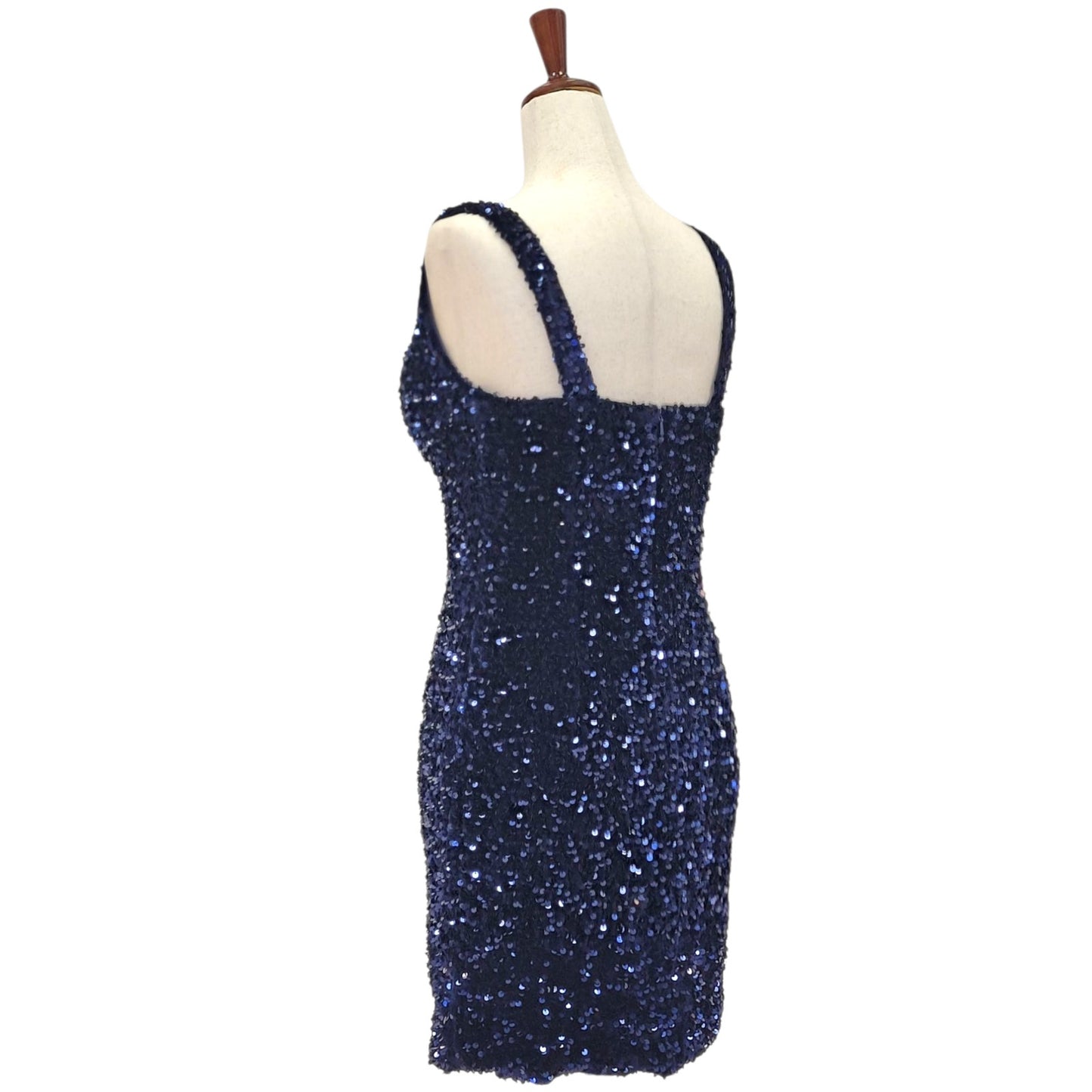 Women's Short Navy Blue Sequin Dress