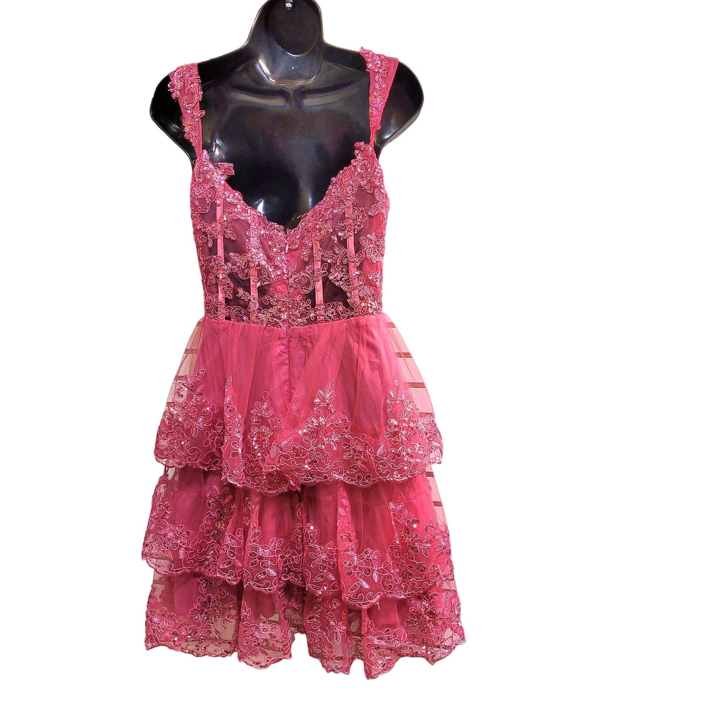 Women's Short Layered Sequin Dress