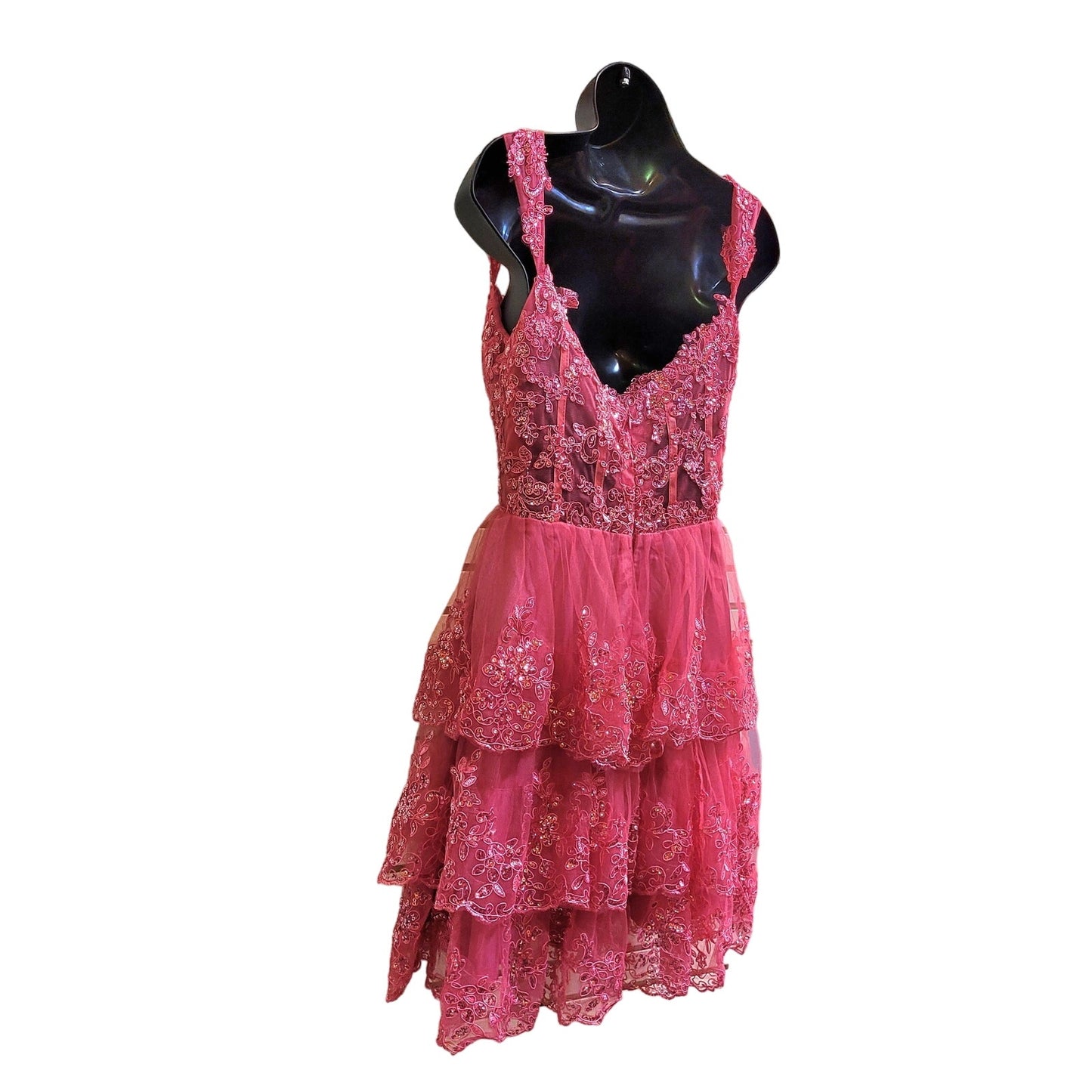Women's Short Layered Sequin Dress