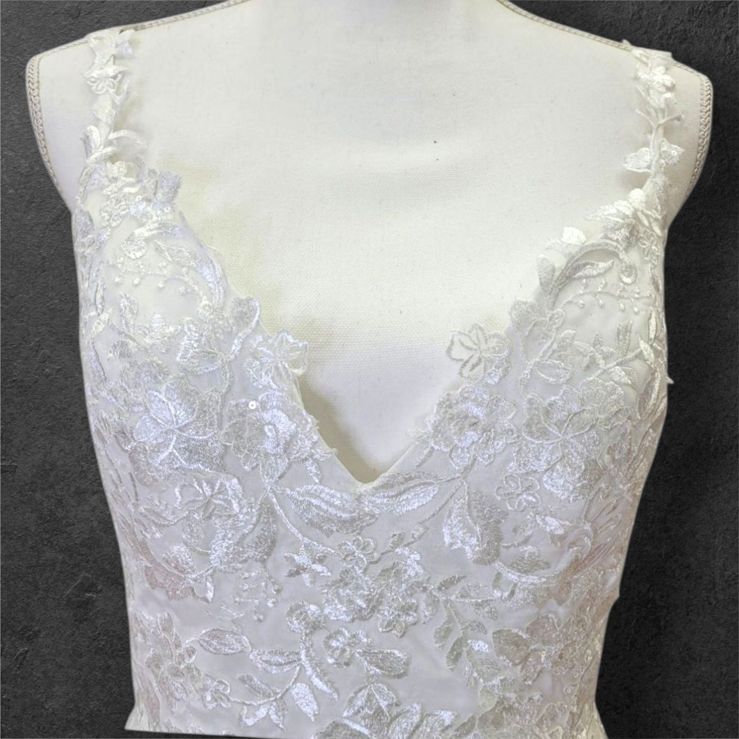 A Line Wedding Dress with Train and Long Straps with Low Back