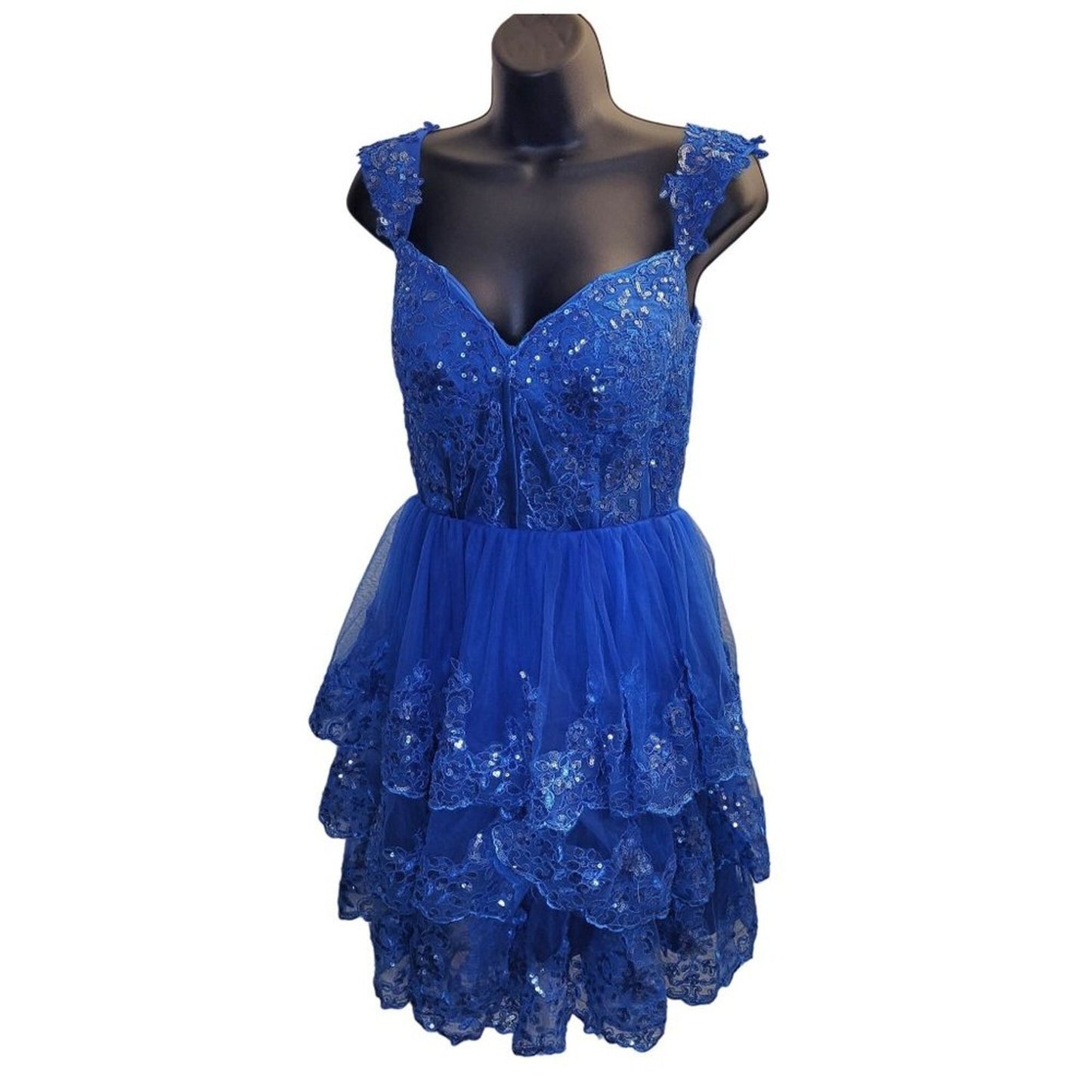 Women's Short Layered Sequin Dress