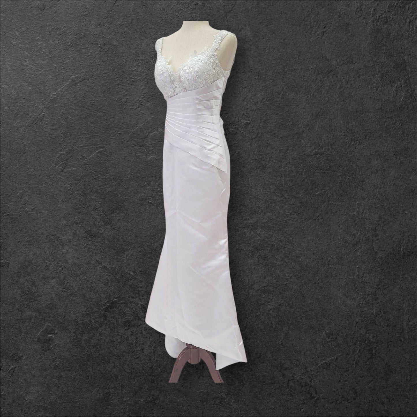 Satin Wedding Dress with Detailed Bust and Detachable Skirt