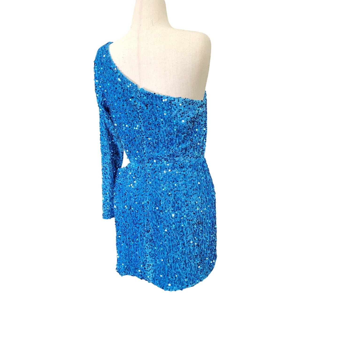 Women's Short Cocktail Dress Size Cutout One Long Sleeve