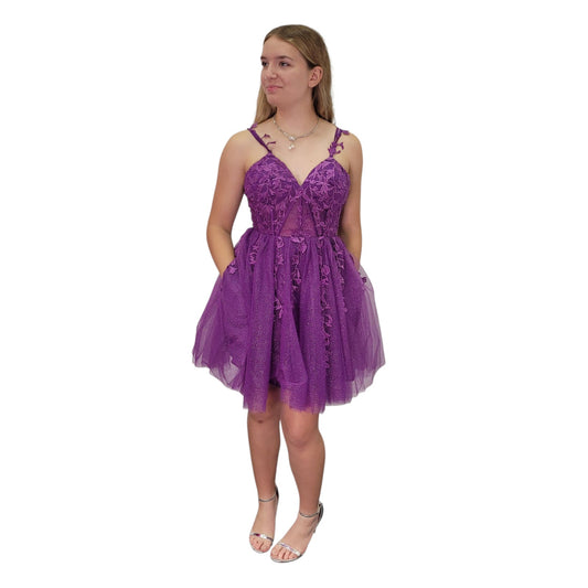 NWT Short Vine Cocktail Dress with Corset Back and Tulle Skirt