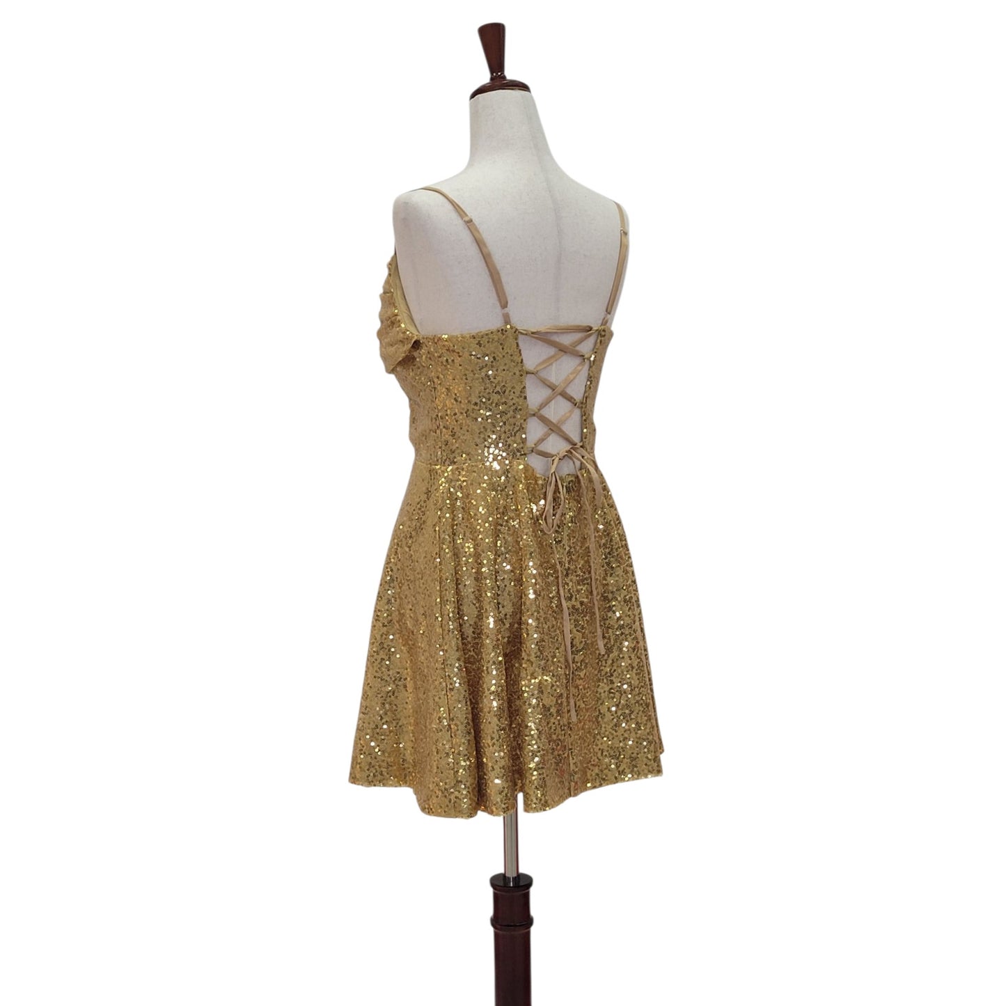 Women's Short Gold Sequin Dress