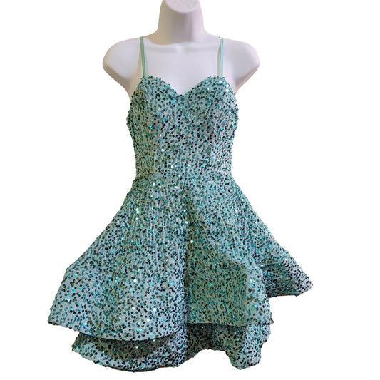 Women's Seafoam Green Short Dress Sweetheart Neckline