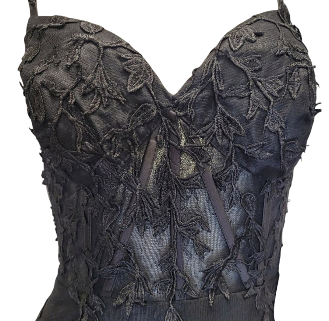 Black Corset Vine Dress