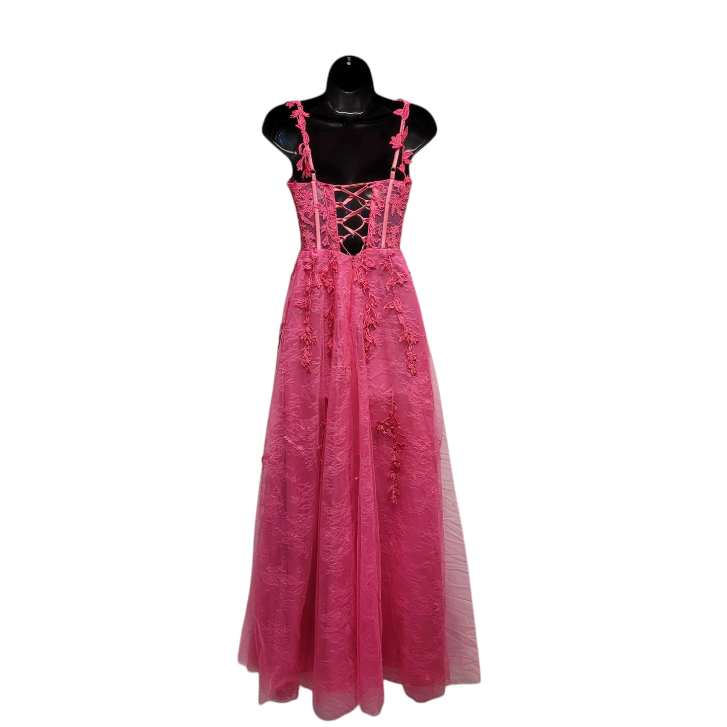 Hot Pink Vine Corset Dress