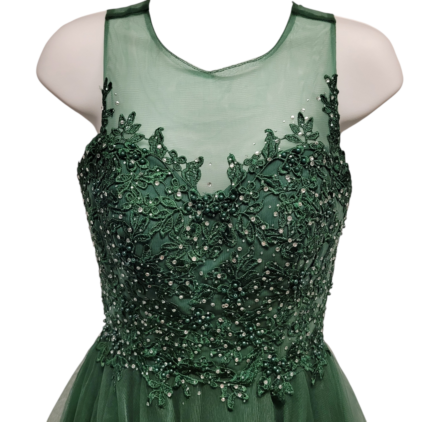 Women's Evergreen Short Mesh Sweetheart Dress