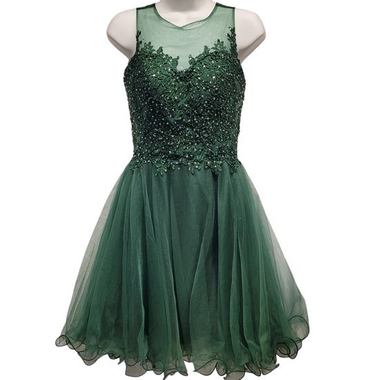 Women's Evergreen Short Mesh Sweetheart Dress