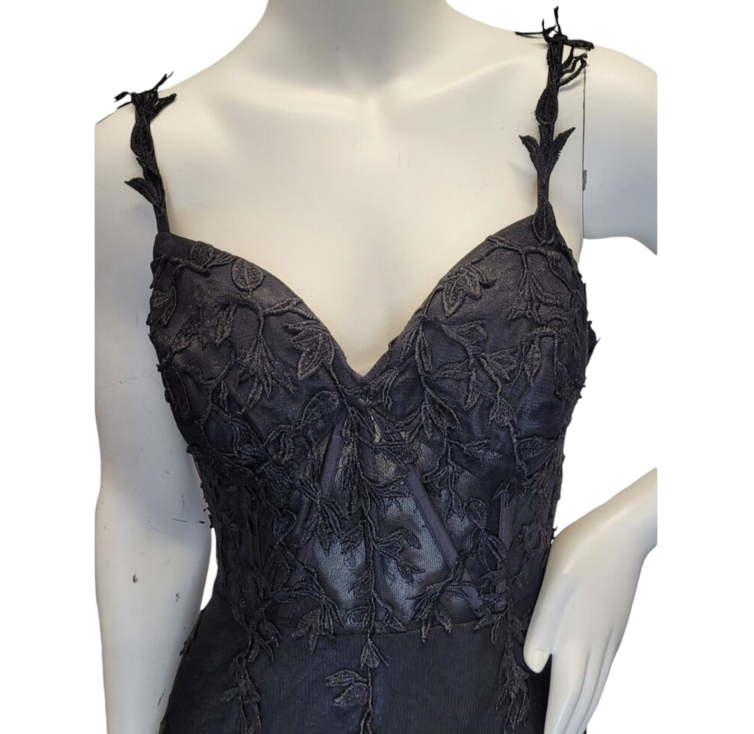 Black Corset Vine Dress