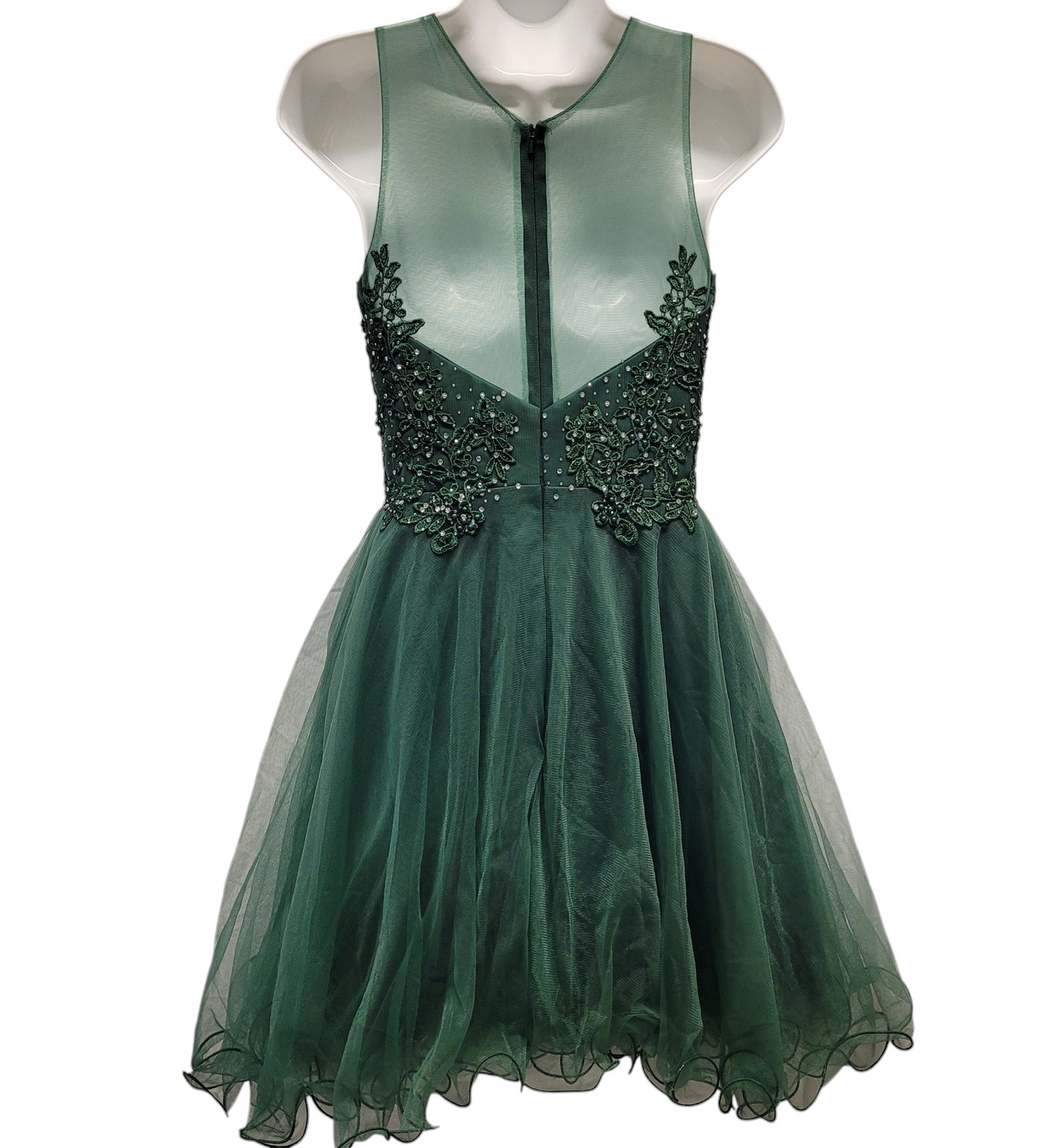 Women's Evergreen Short Mesh Sweetheart Dress