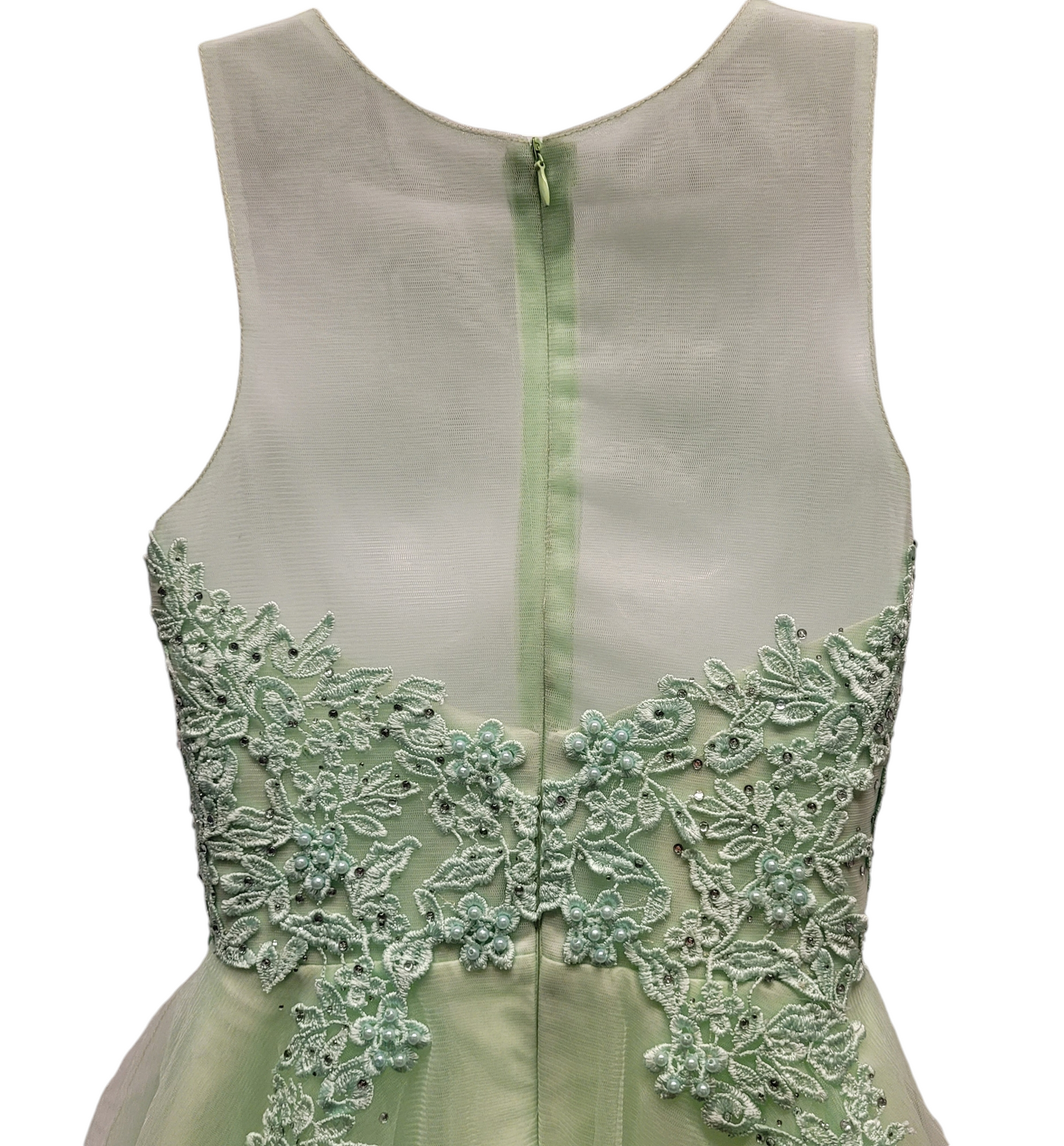 Women's Mint Green Short Mesh Sweetheart Dress