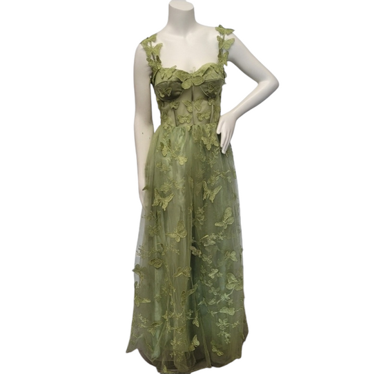 Sage Green Butterfly Dress