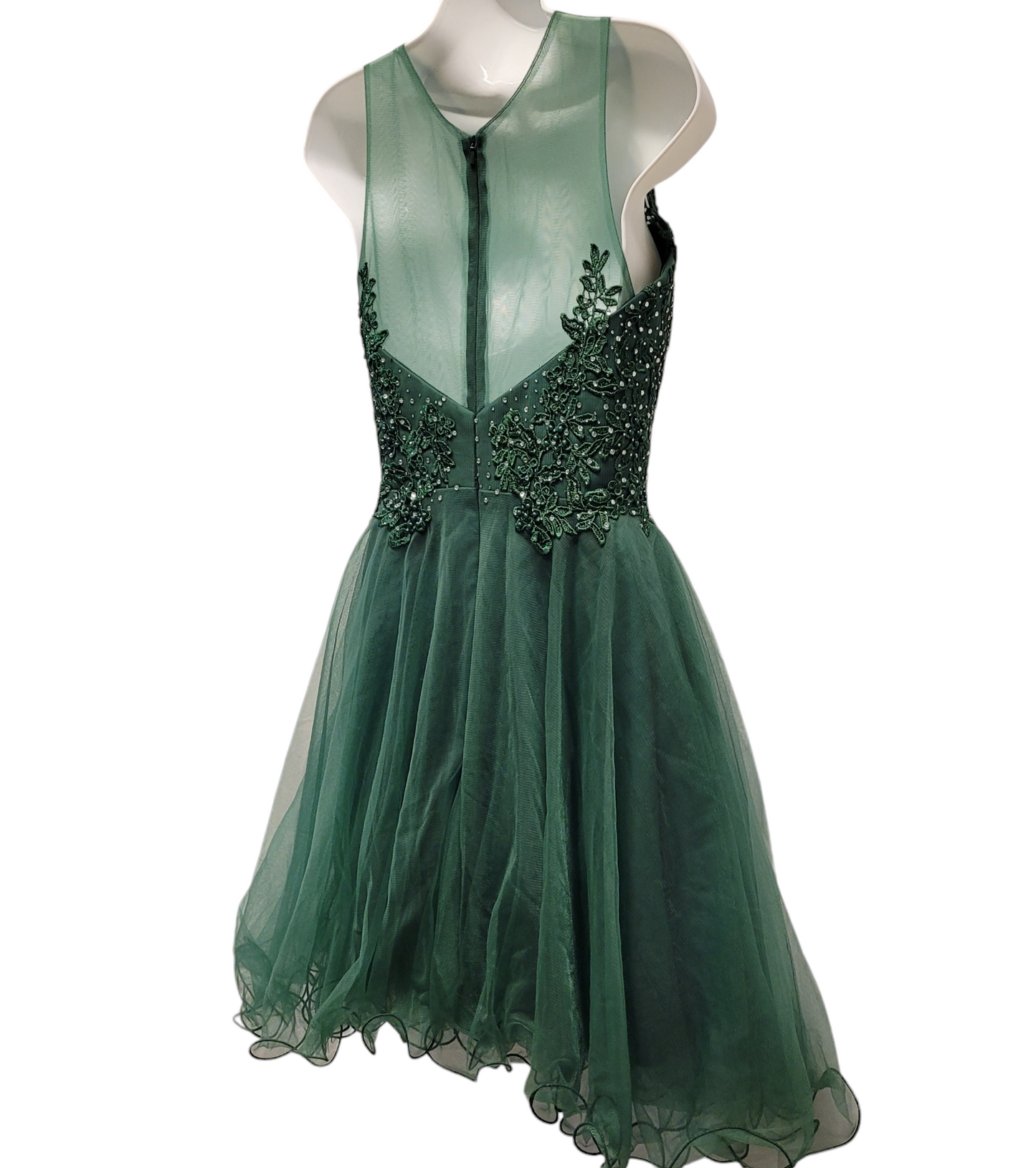 Women's Evergreen Short Mesh Sweetheart Dress
