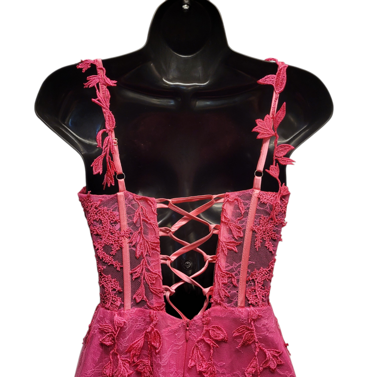Hot Pink Vine Corset Dress