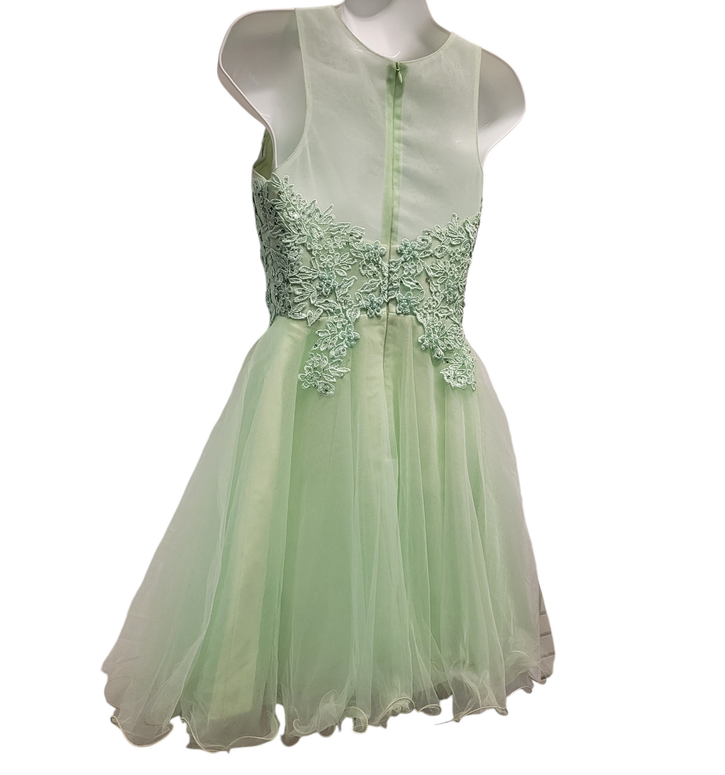 Women's Mint Green Short Mesh Sweetheart Dress