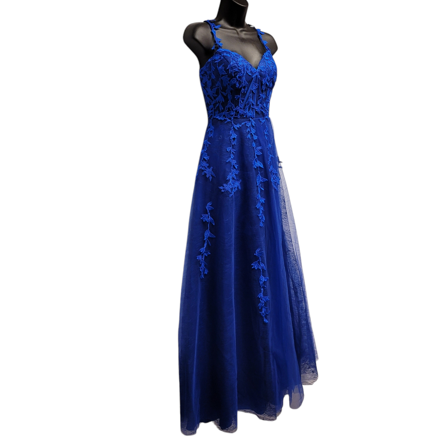 Peacock Blue Vine Corset Dress