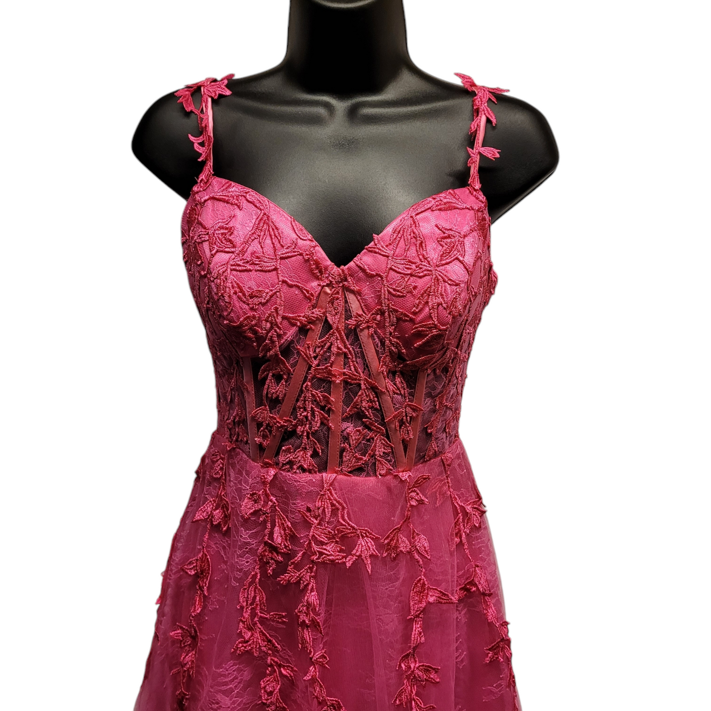 Hot Pink Vine Corset Dress