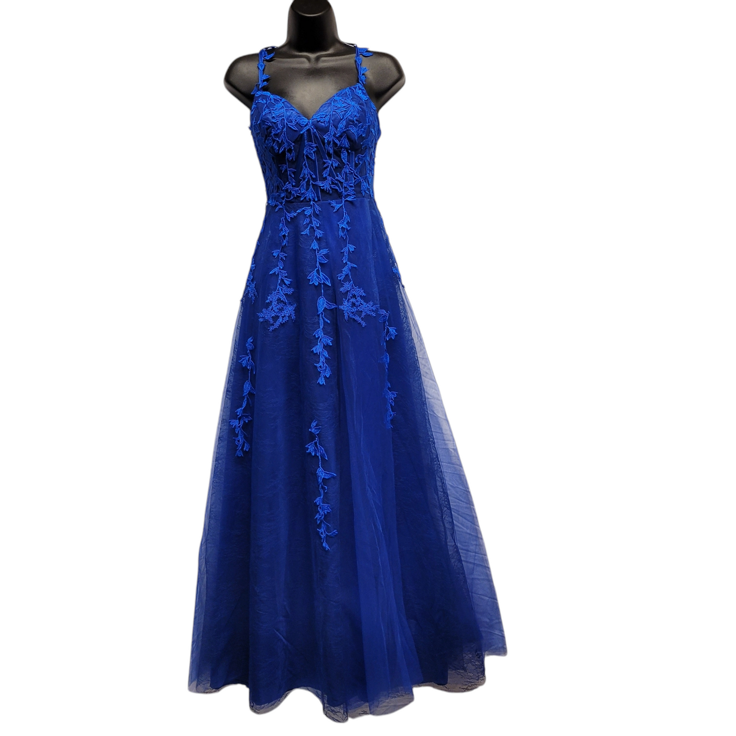 Peacock Blue Vine Corset Dress