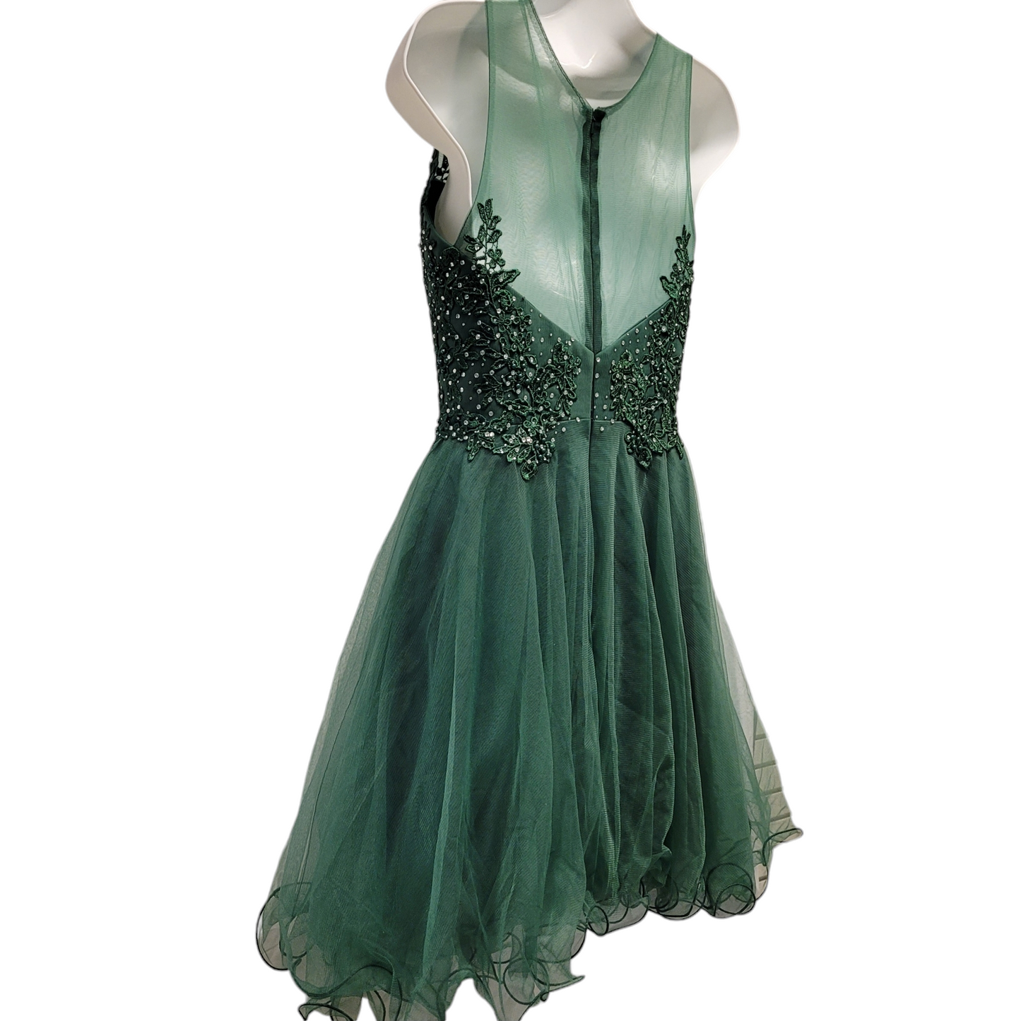 Women's Evergreen Short Mesh Sweetheart Dress