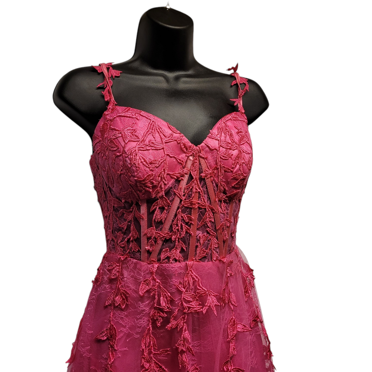 Hot Pink Vine Corset Dress