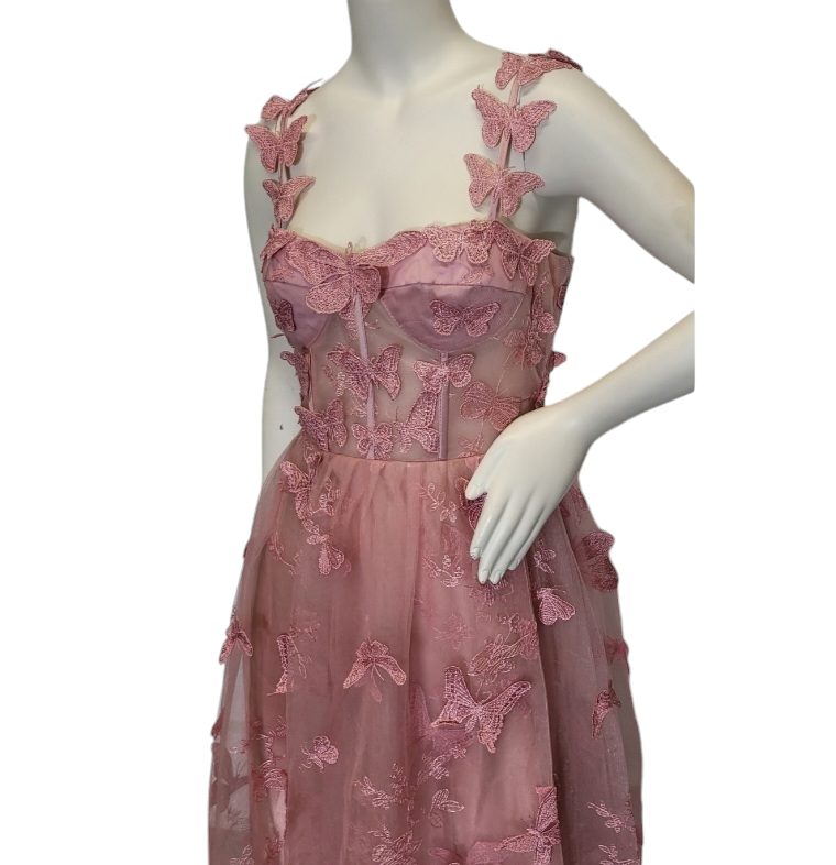 Dusty Pink Butterfly Dress