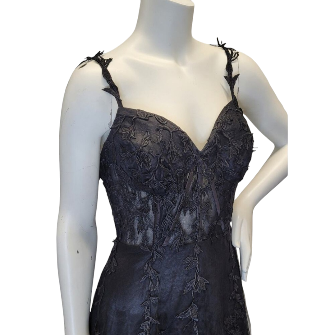 Black Corset Vine Dress