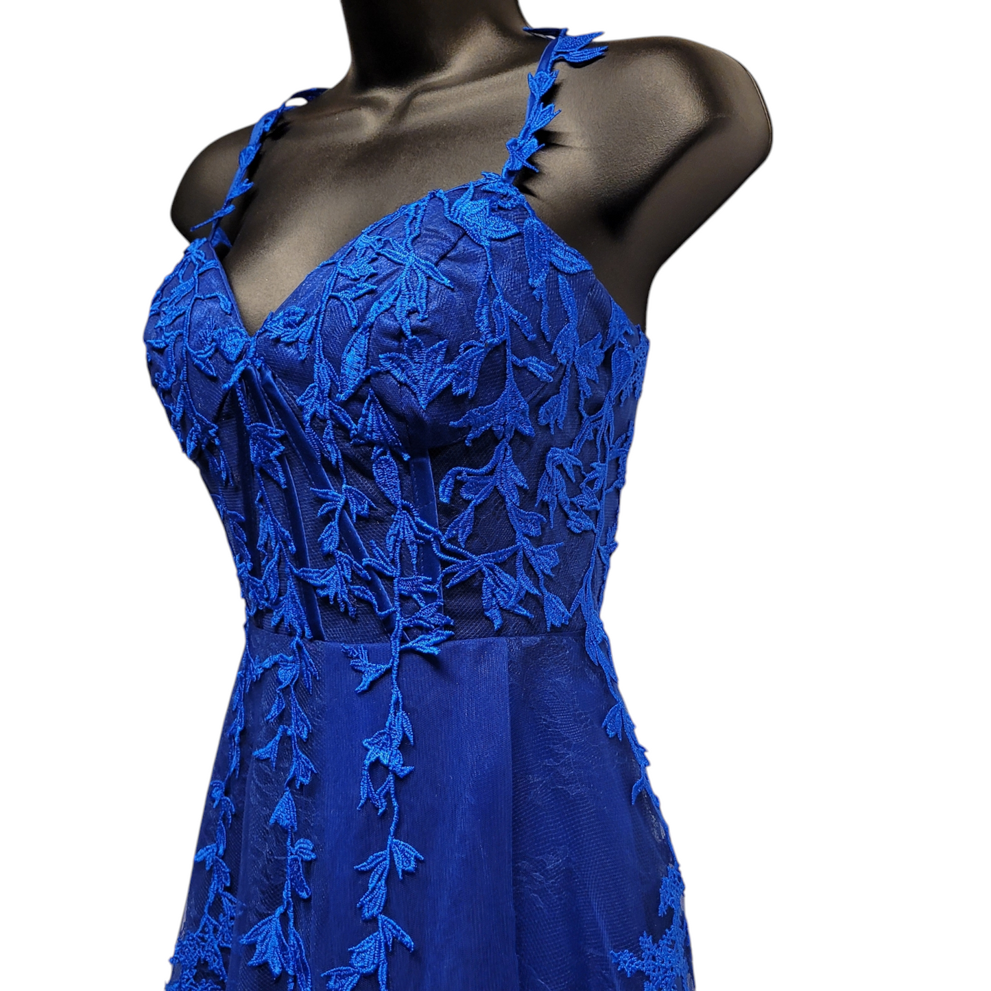 Peacock Blue Vine Corset Dress